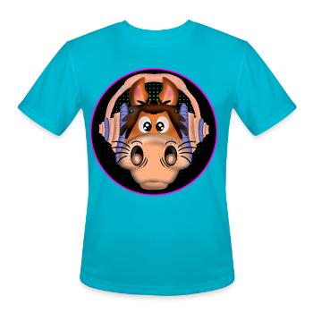 MUSIC HORSE EQUESTRIAN - Men's Moisture Wicking Performance T-Shirt - turquoise - Front - Jackson (183cm)
