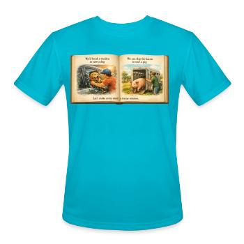 Compassion in Action - Turn a Meal into a Rescue  - Men's Moisture Wicking Performance T-Shirt - turquoise - Front - Jackson (183cm)
