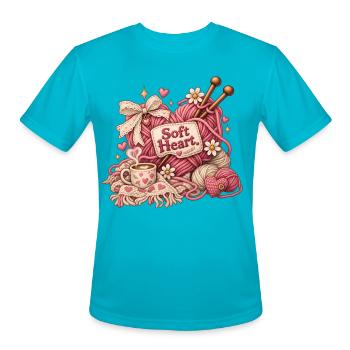 Soft Heart. - Men's Moisture Wicking Performance T-Shirt - turquoise - Front - Jackson (183cm)