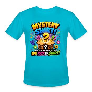 Mystery Surprise - Men's Moisture Wicking Performance T-Shirt - turquoise - Front - Jackson (183cm)