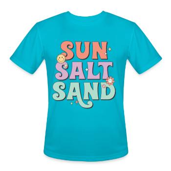Summer Collection - Sun Salt Sand - Men's Moisture Wicking Performance T-Shirt - turquoise - Front - Jackson (183cm)