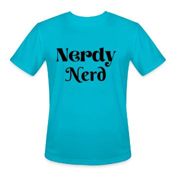 Nerdy Nerd - T-Shirt Performance pour hommes - turquoise - Devant - Jackson (183cm)