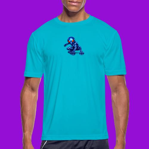 Blue Alien Crouch - Men's Moisture Wicking Performance T-Shirt