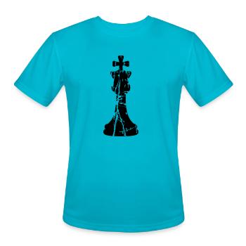 Scratch Cracks Chess - Men's Moisture Wicking Performance T-Shirt - turquoise - Front - Jackson (183cm)