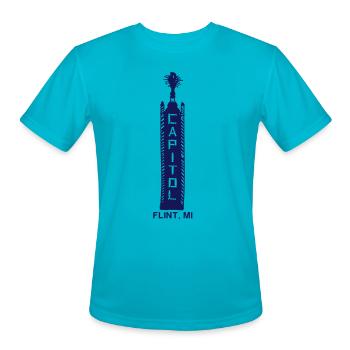 Capitol Theater - Men's Moisture Wicking Performance T-Shirt - turquoise - Front - Jackson (183cm)