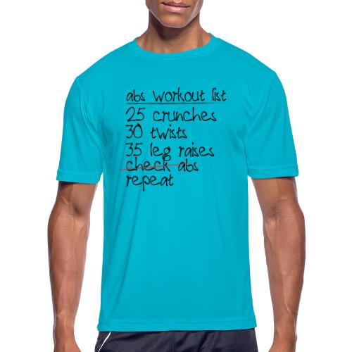 Abs Workout List - Men's Moisture Wicking Performance T-Shirt