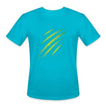 Scratching Claw Wound Radioactive - Men's Moisture Wicking Performance T-Shirt - turquoise - Front - Jackson (183cm)