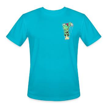 Zombie Sock - Men's Moisture Wicking Performance T-Shirt - turquoise - Front - Jackson (183cm)