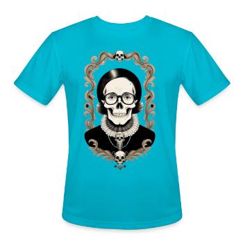 Optics Skull - Men's Moisture Wicking Performance T-Shirt - turquoise - Front - Jackson (183cm)