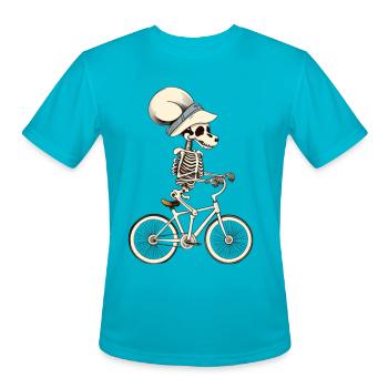 Skeleton Biting - Men's Moisture Wicking Performance T-Shirt - turquoise - Front - Jackson (183cm)