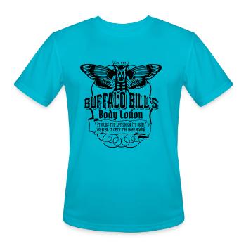 Buffalo Bill - Buffalo Bill's body lotion t - sh - Men's Moisture Wicking Performance T-Shirt - turquoise - Front - Jackson (183cm)