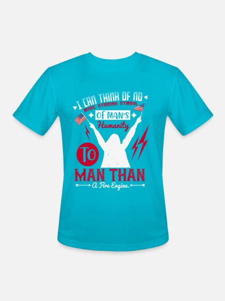 Fire Engine Power: Manhood Pride - Men's Moisture Wicking Performance T-Shirt - turquoise