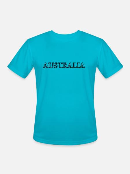 australia - Men's Moisture Wicking Performance T-Shirt - turquoise