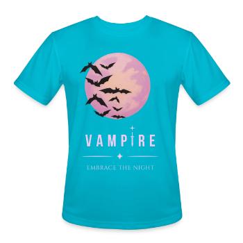 Cute Vampire Dagger Graphic Streetwear T-Shirt - Men's Moisture Wicking Performance T-Shirt - turquoise - Front - Jackson (183cm)