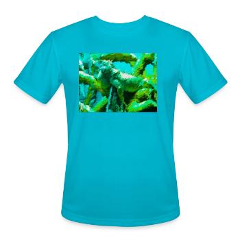 Iguana in Layman's Science 4:3 - Men's Moisture Wicking Performance T-Shirt - turquoise - Front - Jackson (183cm)