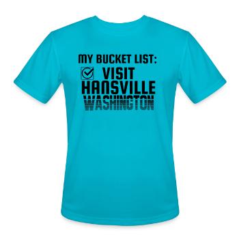 Hansville Washington Bucket List Home Town - Men's Moisture Wicking Performance T-Shirt - turquoise - Front - Jackson (183cm)