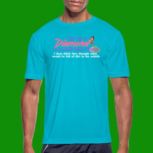 Softball Diamond is a girls Best Friend - Men's Moisture Wicking Performance T-Shirt