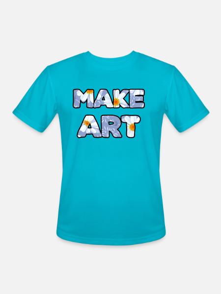 Make Art daisy - Men's Moisture Wicking Performance T-Shirt - turquoise