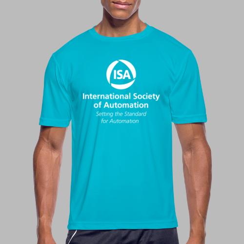 ISA Logo Name tag white - Men's Moisture Wicking Performance T-Shirt