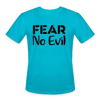 Fear No Evil - Men's Moisture Wicking Performance T-Shirt - turquoise - Front - Jackson (183cm)