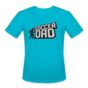 Ball Kicker Soccer Dad - Men's Moisture Wicking Performance T-Shirt - turquoise - Front - Jackson (183cm)