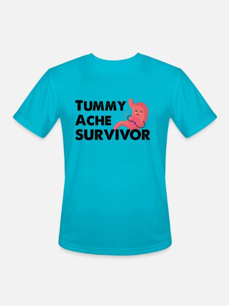 Tummy Ache Survivor - Men's Moisture Wicking Performance T-Shirt - turquoise