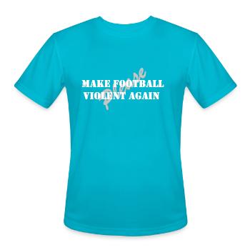 Make Football - Men's Moisture Wicking Performance T-Shirt - turquoise - Front - Jackson (183cm)