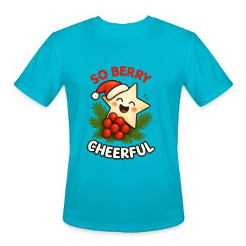 So Berry Cheerful  - Men's Moisture Wicking Performance T-Shirt - turquoise - Front - Jackson (183cm)