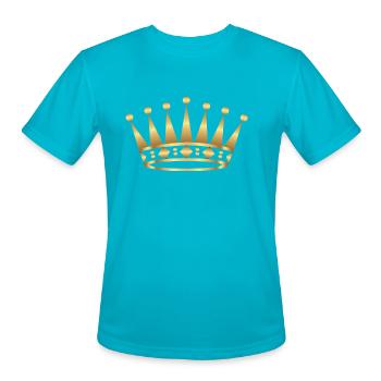 silver-king-gold-crovn-VIP-lable-rap - Men's Moisture Wicking Performance T-Shirt - turquoise - Front - Jackson (183cm)