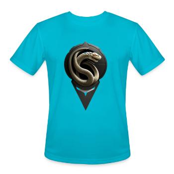 Snake Art Icon - Men's Moisture Wicking Performance T-Shirt - turquoise - Front - Jackson (183cm)