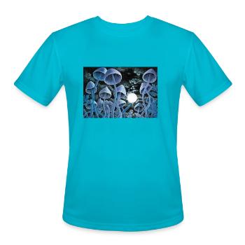 Twelve magic mushrooms at full moon - Men's Moisture Wicking Performance T-Shirt - turquoise - Front - Jackson (183cm)