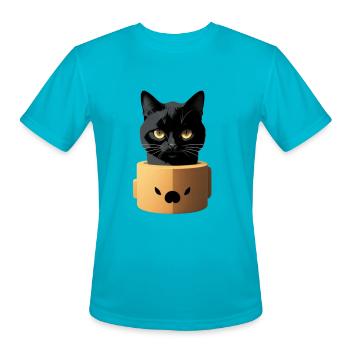 Cat Head - Men's Moisture Wicking Performance T-Shirt - turquoise - Front - Jackson (183cm)