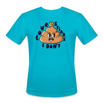 Love Stinks I Don't - Men's Moisture Wicking Performance T-Shirt - turquoise - Front - Jackson (183cm)