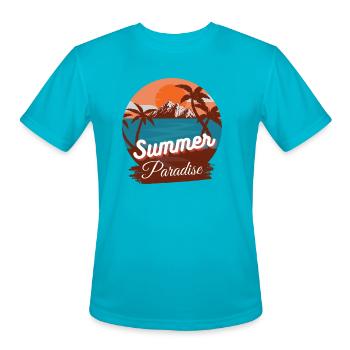 summer paradise - Men's Moisture Wicking Performance T-Shirt - turquoise - Front - Jackson (183cm)