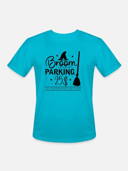 broom prank,broom parking halloween - Men's Moisture Wicking Performance T-Shirt - turquoise
