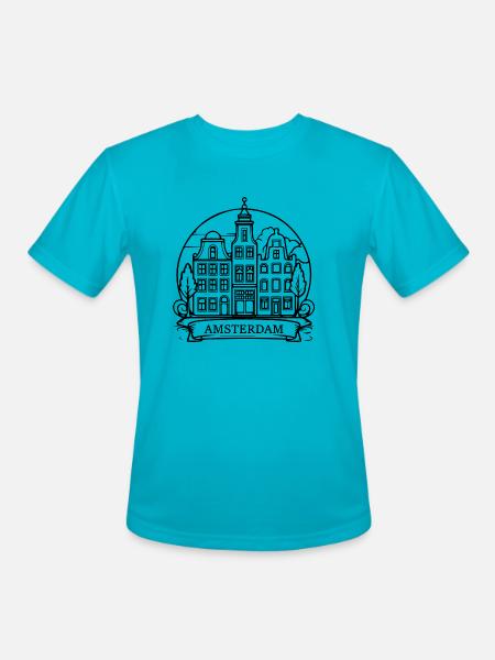 amsterdam - Men's Moisture Wicking Performance T-Shirt - turquoise