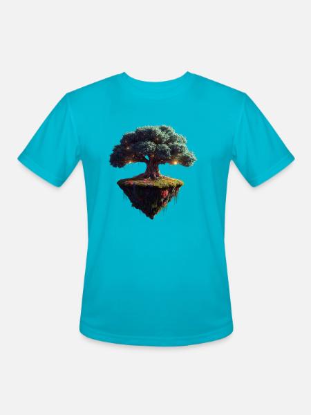 Enchanted Floating Tree - Men's Moisture Wicking Performance T-Shirt - turquoise