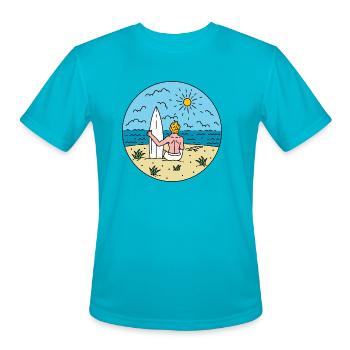 Surfers Paradise - Men's Moisture Wicking Performance T-Shirt - turquoise - Front - Jackson (183cm)