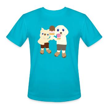 Big cone of ice cream - Men's Moisture Wicking Performance T-Shirt - turquoise - Front - Jackson (183cm)