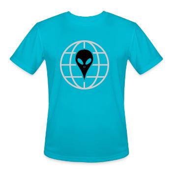 Alien Planet Earth - Men's Moisture Wicking Performance T-Shirt - turquoise - Front - Jackson (183cm)