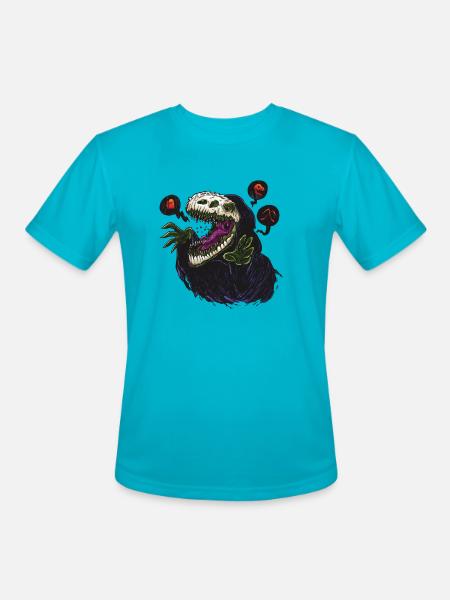 The Grim Reapersaur - Men's Moisture Wicking Performance T-Shirt - turquoise