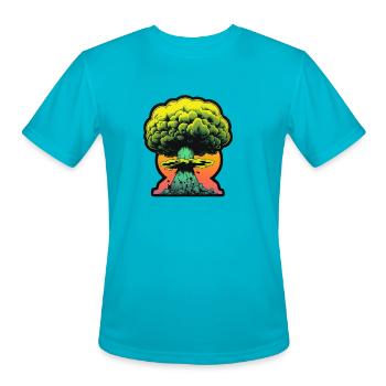 Nuclear Explosion WW3 - Men's Moisture Wicking Performance T-Shirt - turquoise - Front - Jackson (183cm)