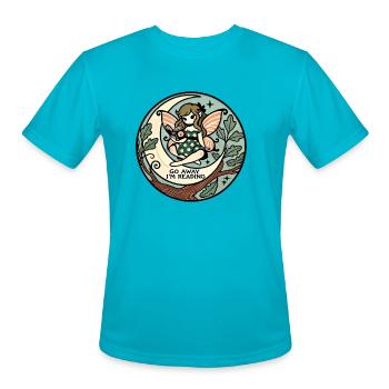 Go Away I'm Reading - Men's Moisture Wicking Performance T-Shirt - turquoise - Front - Jackson (183cm)