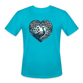 Peacock - Men's Moisture Wicking Performance T-Shirt - turquoise - Front - Jackson (183cm)