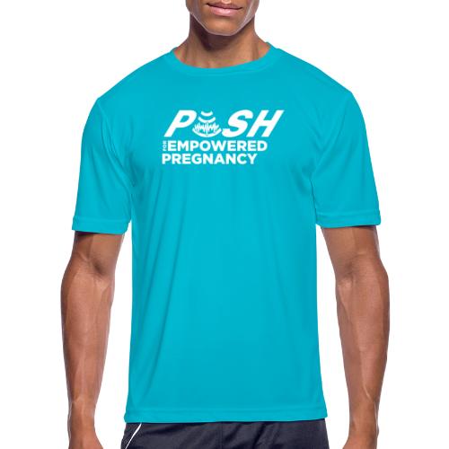 PUSH Logo Gear (White) - Men's Moisture Wicking Performance T-Shirt
