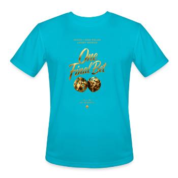 One Final Bet | Roller Casino Luxury Dice Gold - Men's Moisture Wicking Performance T-Shirt - turquoise - Front - Jackson (183cm)