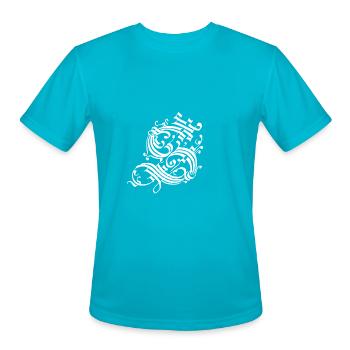 Medieval Core Medieval Initials Castle Core - Men's Moisture Wicking Performance T-Shirt - turquoise - Front - Jackson (183cm)