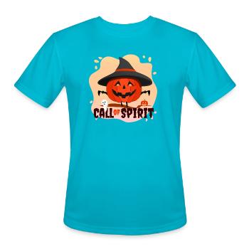 Halloween Call of Spirit - Men's Moisture Wicking Performance T-Shirt - turquoise - Front - Jackson (183cm)