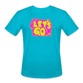 Neon Glitch Burst - Men's Moisture Wicking Performance T-Shirt - turquoise - Front - Jackson (183cm)