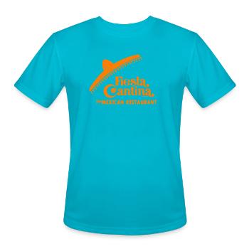 Fiesta Cantina Retro Tee - Men's Moisture Wicking Performance T-Shirt - turquoise - Front - Jackson (183cm)
